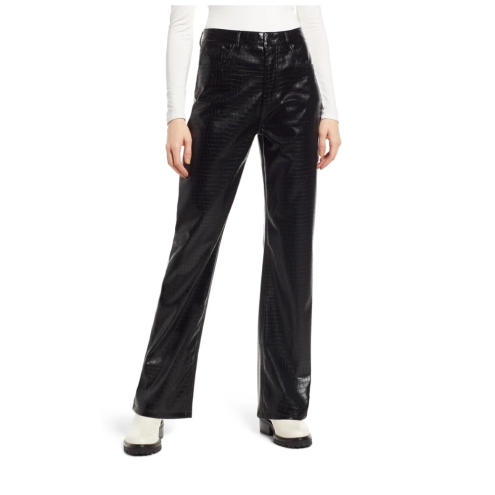 Vero Moda Kithy Croc Embossed Faux Leather Pants